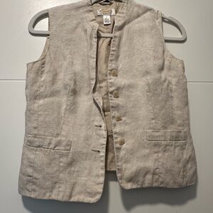 Talbots Cream Button-Up Vest
